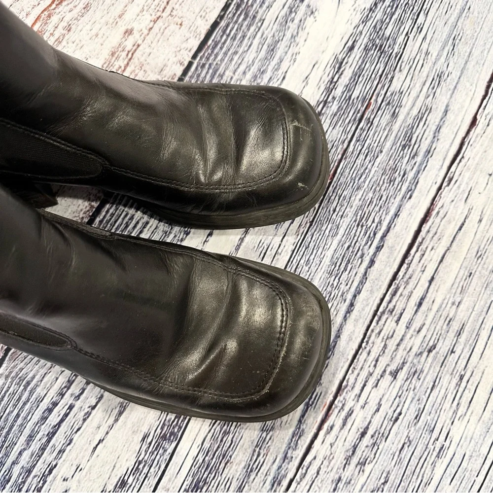 Black Leather Ankle Boots - Picture 2 of 7